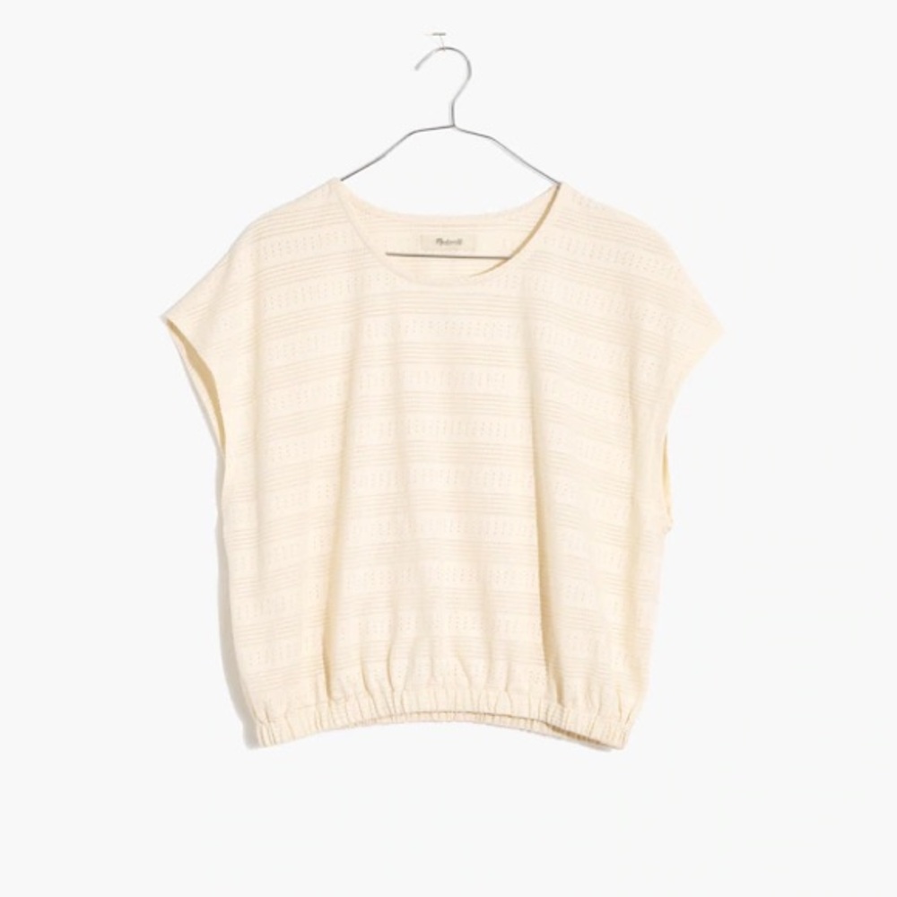Madewell Madewell Women's Short
Sleeve Pointelle Knit Crop Top
